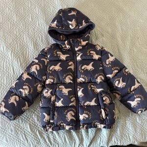 H&M Navy Dinosaur Puffer Jacket for Kids